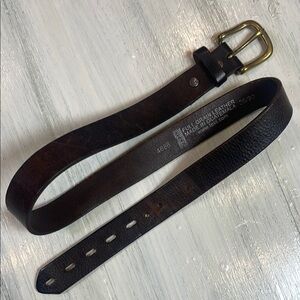 Levis Belt Mens 36/90 Brown Full Grain Leather Sold Brass Buckle 4688